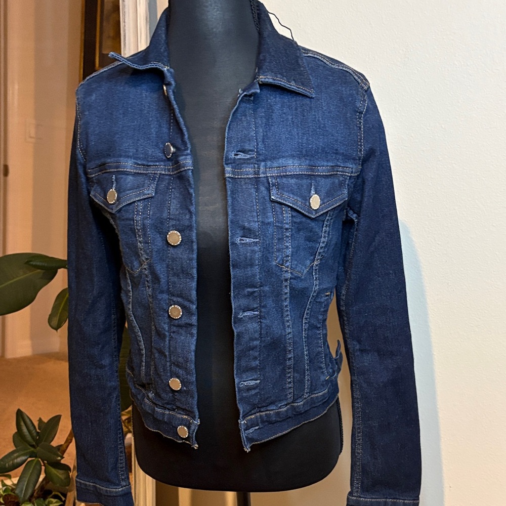 H&M Dark Blue cropped Jean Jacket